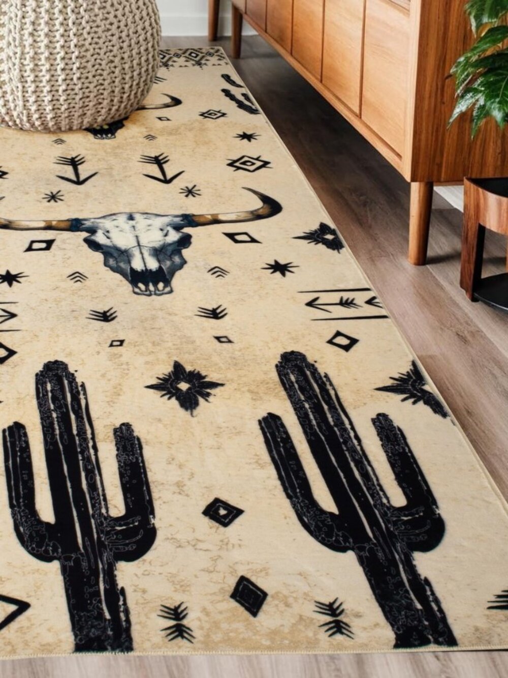 Western Aztec Runner Rug 2x6 for Bathroom Home Decor,Farmhouse Vintage Desert